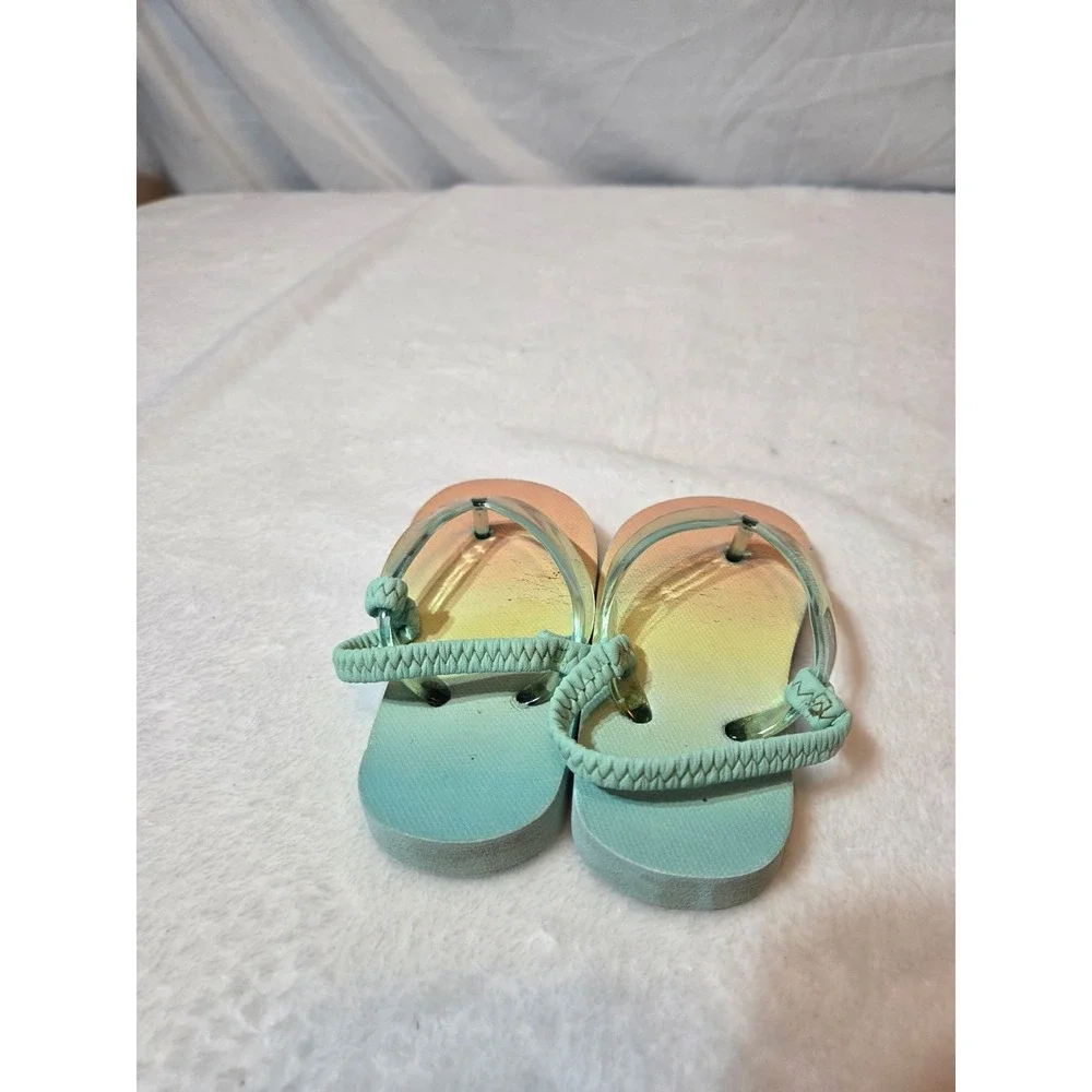 M345 Toddler Vans Red Blue Green Lace Up Sneakers & Mint Flip Flop Sandals 2...
